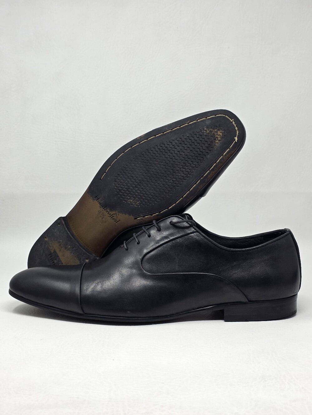 Dune Men's Alex Smart Black Leather Dress Lace Up Shoes Size EU 43 Pre-owned